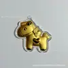 Llavero de Caballo de Dibujos Animados con Forma de Corazón, Concha de Agua Oro Puro, Colgante de Enriquecimiento Inmediato, Regalo de Bienestar Empresarial, Accesorio Decorativo al por Mayor