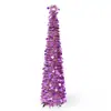 Árbol de Navidad Cónico de Lentejuelas Rojo Rosa Más Vendido de Amazon, Fácil de Doblar y Guardar, Adecuado para Accesorios de Decoración de Escena de Dormitorio y Sala de Estar