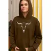 Sudadera con Capucha para Mujer Exportación Transfronteriza Estampado de Cabeza de Toro Holgada Sudadera con Capucha Amazon Wish Una Pieza Venta al por Mayor Top