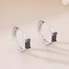 Fuente de AliExpress joyería moda simple diseño de pendiente de cristal cuadrado alta calidad acero inoxidable hebilla de oreja multicolor