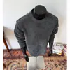 Camiseta básica de cuello redondo con textura, estilo americano, de corte holgado y multicapa, camiseta de manga larga de otoño para hombre, peso pesado, marca de moda con estampado de cebra