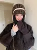 Chapéu de Lã Misturada Coreano 2026 Novo Outono/Inverno de Circunferência Grande Quente Tricotado Afina o Rosto Estilo Fresco Chapéu de Lã para Mulheres