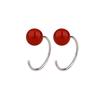 Nuevos aretes colgantes de jade Hetian, estilo antiguo elegante, con perlas, estilo simple elegante, jade blanco, aretes de frijol rojo
