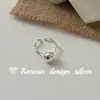 Diseño Minimalista Estilo Coreano Joyería de Plata Anillo de Onda con Perla Ovalada de Plata de Ley S925 Versátil Sensación de Alta Gama
