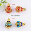 Acessórios DIY com contas de sementes de cabaça em forma de gota de óleo com esmalte dourado antigo joias feitas à mão com contas acessórios de contas