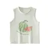 Chaleco de Bebé para Niños y Niñas, Verano Delgado sin Mangas de Algodón con Estampado de Frutas, Sin Costuras, Suave, Transpirable, Top Protector de Vientre
