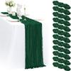 Caminho de Mesa Voile Transfronteiriço Amazon Tecido Plissado Festa de Feriado Decoração de Casamento Caminho de Mesa Enrugado Atacado