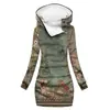 [Procesamiento Personalizado] Gabardina Gruesa de Invierno con Capucha Estilo Europeo y Americano, Impresión Digital 3D para Mujer, Longitud Media