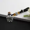Colgante de Botella de Aceite Esencial de Perfume, Llavero de Botella de los Deseos, Tapón de Corcho en Forma de Corazón, Botella Pequeña de Vidrio, Colgante para Bolso, Cuerda Trenzada