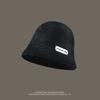 Sombrero de pescador de piel de conejo estilo coreano de moda Iron Standard para mujer, sombrero de lavabo pequeño, versátil, cálido y con aspecto de cara que cubre la cara, sombrero de cubo para otoño e invierno.