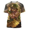 2026 Transfronterizo Tallas Grandes Temu Estampado Digital 3D Hombre Cuello Redondo Sudadera Camiseta de Manga Corta Moda Anime Personalidad