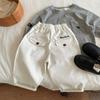 Pantalones Largos para Niños 2025 Nuevas Llegadas Primavera y Otoño Pantalones de Algodón Bordados Simples para Niños y Niñas Pantalones de Perro de Dibujos Animados