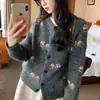 Nuevo Suéter Abrigo de Otoño 2026 para Mujer, Estilo Coreano Holgado Adelgazante Elegante Cuello Redondo Botones Cardigan de Punto
