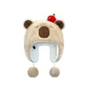 Bonito Sombrero de Felpa de Capibara de Dibujos Animados para Niños, A prueba de frío para Otoño e Invierno, Cálido, Protector de Orejas, Sombrero Lei Feng Engrosado