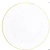 Conjunto de 25 Peças Prato de Jantar Descartável de Plástico Rígido Fundo Preto Prato de Jantar Ocidental Dourado Conjunto de Pratos de Jantar Branco Phnom Penh