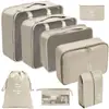 Set organizador de viaje premium, incluye 11 piezas: bolsas para guardar ropa, bolsas con cordón, bolsas para cosméticos y artículos de tocador, y bolsas de malla plegables para almacenamiento