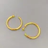 Pendientes Grandes en Forma de C Estilo Ins Coreano y Japonés Huecos Chapados en Cobre Oro Real Aguja de Plata 925 Aro Pendientes de Lujo Ligero de Moda