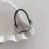 Anillo de metal minimalista de estilo frío con forma de aro semicircular para el cabello, lazo de cola de caballo baja, cuerda para el cabello, tendón de goma elástico y duradero para mujeres