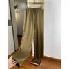 Calça Feminina de Seda Amoníaco de Cobre Perna Larga Estreita Verão Fina Caída Cordão Calça Reta com Cintura de Tiras Calça Casual Calça Longa