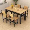 Mesa e cadeiras retangulares de jantar para casa na sala de estar, mesa simples para refeitório, restaurante de café da manhã para apartamento pequeno, conjunto de mesa e cadeiras para lanchonete