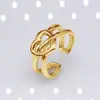 Anillo Abierto Estilo Europeo y Americano No se Desvanece Acero de Titanio Anillo para Mujer Joyería de Nicho Acero Inoxidable Mayoreo Estilo Vintage