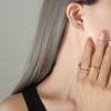 Pendientes de clip con incrustaciones de circonita y hebilla de cuatro garras con diseño de nicho a la moda que no se decoloran, joyería de moda coreana