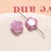 Pendientes con forma de rosa perforada de color perla brillante, accesorios de bricolaje con perlas de imitación, horquillas para el pelo, material de carcasa para teléfono móvil, venta al por mayor