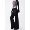 Jeans Negros de Cintura Alta Pierna Ancha para Mujer, Talla Grande de Invierno, Figura de Pera, Sueltos y Adelgazantes, Pantalones Rectos de Nicho para Otoño