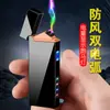 Nuevo encendedor USB de doble arco, carga USB, tendencia creativa, regalo de publicidad personalizado, encendedor al por mayor