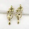 Joias DIY quentes feitas à mão nova moda pulseira vintage pingente de flor dupla pendurada pássaro videira pingente atacado