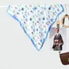 Lenço Pequeno de Seda Estampado Fofo Estilo Coreano com Tema Oceânico para Mulheres, Lenço Decorativo de Pescoço Simples e Moderno, Lenço de Cabeça Tendência para Usar no Peito