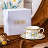 Conjunto de Quatro Peças de Prato de Sobremesa de Cerâmica Estilo Europeu Dijia Estilo Pastoral Terno Estilo Ocidental Primavera, Verão, Outono e Inverno Porcelana Osso Caixa de Presente