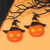 Brincos Europeus e Americanos de Halloween Transfronteiriços, Brincos de Gancho com Pingente de Abóbora com Capuz em Acrílico Exagerados e Simples, Acessórios para Festa de Feriado