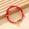 Cuerda de mano roja de estilo chino Guofeng Pulsera de la suerte para el año de la suerte Pulsera ajustable de cuerda roja Cuerda de mano de la suerte Marea nacional al por mayor
