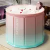 Bañera Portátil Doméstica Sin Instalación, Aislamiento de Algodón Grueso Multicapa Grande, Bañera Plegable Específica para Adultos