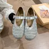 Sandalias Cerradas Tejidas Estilo Vacacional de Piel de Oveja para Mujer 2026 Nuevas Zapatos Romanos de Malla Transpirable para Verano y Otoño Planos Perforados
