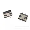 Base Hembra Tipo C USB 3.1 de 2 Pines Placa de Inserción de 90 Grados Enchufe de Dos Pines Dip Carcasa de Acero Inoxidable Pegamento Negro