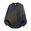 Camiseta de Manga Larga con Cuello Henry para Hombre Muqiu, Corte Holgado, Estilo Vintage Old Money, Top Informal Relajado