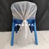 Silla de Jardín Decoración de Tul en el Respaldo Red de Tul para Boda Boda al Aire Libre Ceremonia de Graduación Silla Pequeña Lazo Tul Blanco Lirio