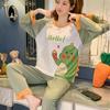 Pijama feminina nova de manga comprida primavera, outono e inverno desenho animado fofo vermelho online pode ser usada fora de casa conjunto de roupa lote de fábrica uma geração de cabelo