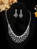 Conjunto de dos piezas de pendientes nuevos transfronterizos, collar de boda de diamantes completo de estilo coreano, collar de vestido de novia Joker, venta al por mayor