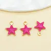 Acero Inoxidable Doble Cara Goteo de Aceite Estrella de Cinco Puntas Colgante Pequeño Encanto Hecho a Mano DIY Arete Llavero Accesorio de Joyería Materiales