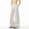 Otoño 2026 Nuevo Pantalón Casual de Pana a Cuadros de Corte Relajado Pierna Ancha para Hombre Pantalones Largos de Alta Gama para Adolescentes