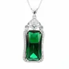 Venta caliente colgante de corindón turmalina verde colorido estilo coreano chapado en platino colgante de esmeralda micro incrustado circonita collar para mujer