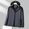 Chaqueta gruesa de moda para exteriores chaqueta impermeable personalizada chaqueta casual con capucha de terciopelo de zorro plateado para hombre y mujer chaqueta de pareja al por mayor