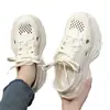 Zapatos de agujero de suela gruesa para mujer, calzado de verano para exteriores, tipo muffin de suela gruesa, antideslizantes, sensación de caca, punta cerrada, transpirables, pies sin olor, sandalias casuales