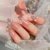 Celebridad de Internet Popular Manicura de Arco en la Punta del Dedo Joyería de Circonita Versátil Super Brillante Lujo Accesible Color Duradero Decoración de Uñas Diamante Plateado