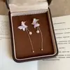 Pendientes de Borla con Perla y Zircón Degradado de Gama Alta en Forma de Mariposa para Mujer, Estilo Super Hada, Dulces y de Moda, Pendientes de Tendencia