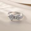 Anillo de mariposa con circonita en plata esterlina S925, anillo de boda femenino de plata esterlina de gran moda europea y americana, anillos de boda
