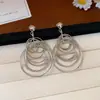 Pendientes Colgantes de Flor de Diamante Incrustado con Aguja de Plata y Borla, Pendientes de Moda, Dulces y Versátiles, Lujo Accesible y Pendientes de Gama Alta para Mujer